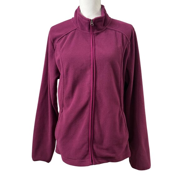 Merona Womens Plum Full-Zip Fleece Jacket XL Lightweight Warm Outerwear - Picture 1 of 12